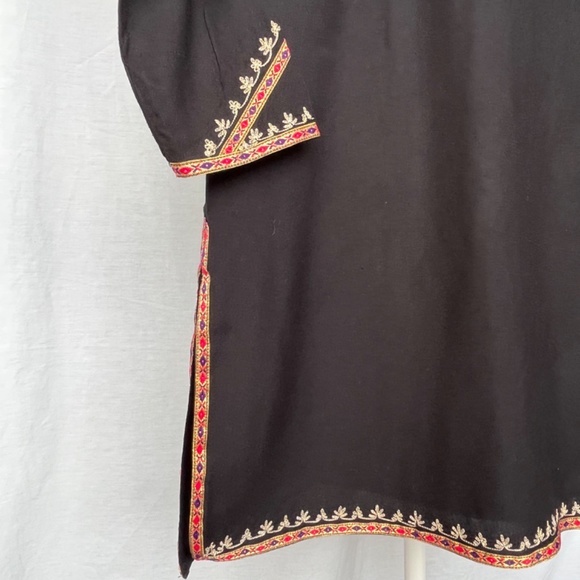 Tunic/dress, or beach/pool cover-up, black, viscose/cotton, XL. - Picture 9 of 15